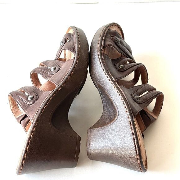 NURTURE Brown Clogs Strappy Sandals Leather Mules Studded - Picture 4 of 7